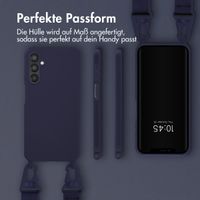 Selencia SilikonHülle mit abnehmbarem Band Samsung Galaxy A25 (5G) - Dunkelblau