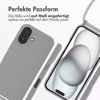 imoshion Silikonhülle mit Band für das Apple iPhone 16 - Hellgrau