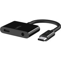 Belkin RockStar Adapter USB-C Charge + 3,5 mm Audio - Schwarz