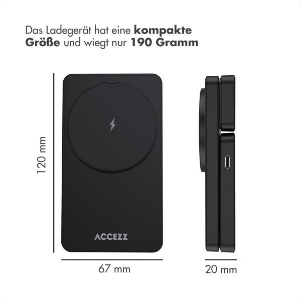 Accezz 3-in-1 Faltbares Kabelloses MagSafe Ladegerät - 20 Watt - Schwarz