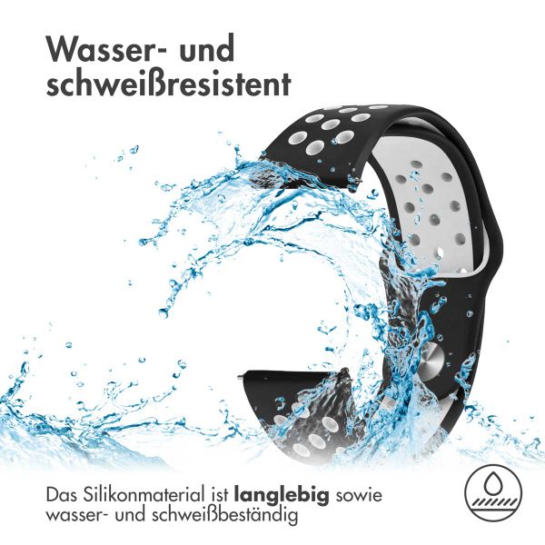 imoshion Silikonband Sport für das Samsung Galaxy Watch 7 40/44 mm - Schwarz / Weiß