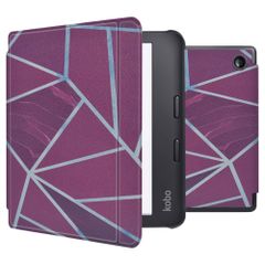 imoshion Design Slim Hard Case Sleepcover mit Stand für das Kobo Libra 2 / Tolino Vision 6 - Bordeaux Graphic