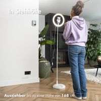 imoshion LED-Ringlicht – Ringleuchte Smartphone – Ringlicht mit Stativ – Verstellbar - Weiß