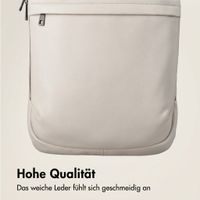 Accezz Leather Laptop Rucksack 16 Zoll - Beige