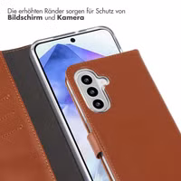 Selencia Echtleder Klapphülle Samsung Galaxy A26 - Hellbraun