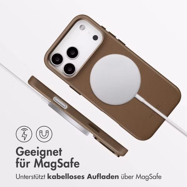Accezz MagSafe Leather Backcover Apple iPhone 17 Pro Max - Kaffeebraun