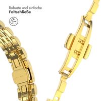 Selencia Jubilee inspiriertes schmales Edelstahlarmband für Apple Watch Series 1 t/m 9 / SE (38/40/41 mm) | Series 10 / 11 (42 mm) - Gold