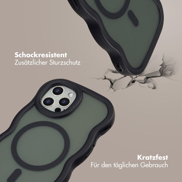 Selencia Wavy Backcover mit MagSafe Apple iPhone 12 (Pro) - Schwarz