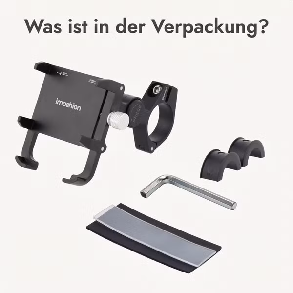 imoshion Aluminium Fahrrad-Handyhalterung - 360° drehbar - Leichtgewicht - Universell - Schwarz