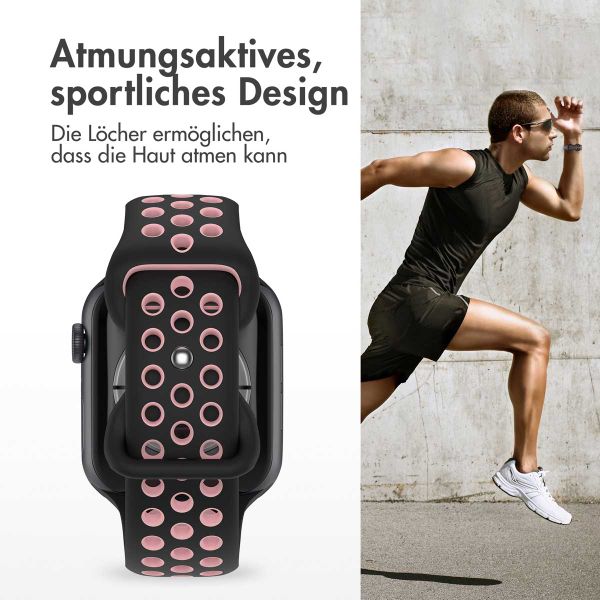 imoshion Sportarmband⁺ für das Apple Watch Series 1 bis 9 / SE (38/40/41 mm) | Series 10 / 11 (42 mm) - Größe M/L - Black Pink