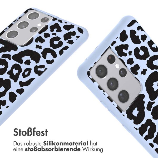 imoshion Silikonhülle design mit Band für das Samsung Galaxy S21 Ultra - Animal Lila