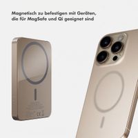 Selencia Vivid Powerbank 5.000 mAh - MagSafe und Qi - Desert Gold / Check This Olive