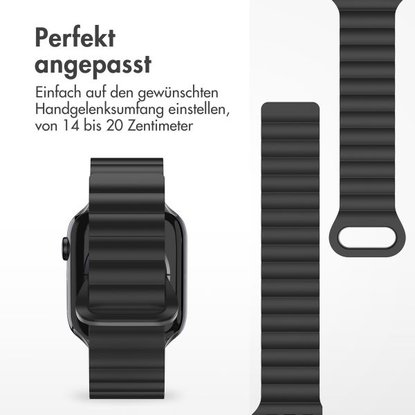 imoshion Silikon-Magnetarmband für die Apple Watch Apple Watch Series 1 bis 10 / SE / Ultra (2) (44/45/46/49 mm) - Schwarz / Grau