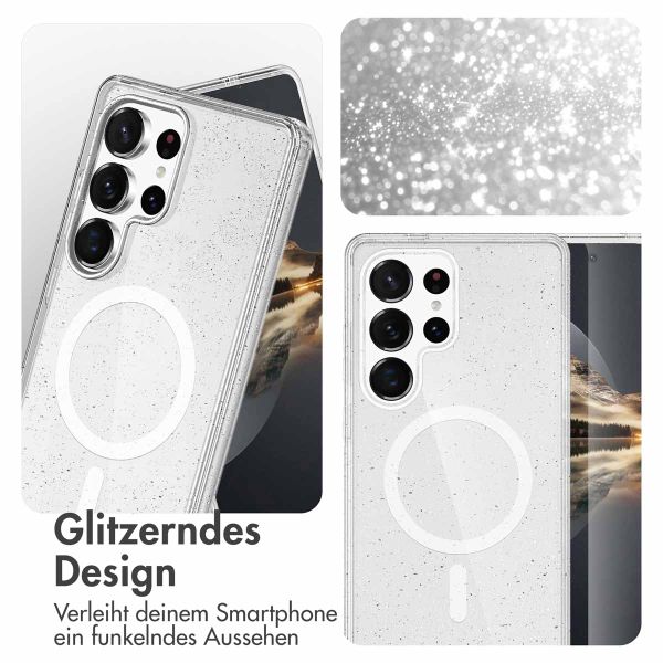 imoshion Sparkle Back Cover mit MagSafe Samsung Galaxy S25 Ultra - Glitzer Transparent