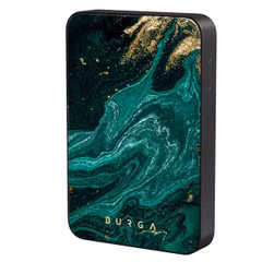 Burga Magnetische Powerbank 5.000 mAh - Geeignet für MagSafe und Qi2 | Emerald Pool - Gunmetal