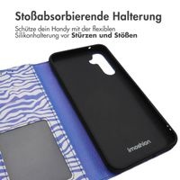 imoshion ﻿Design Klapphülle für das Samsung Galaxy A34 (5G) - White Blue Stripes