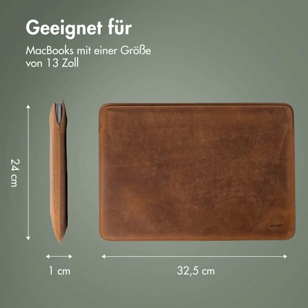 Accezz Leather Laptop Hülle MacBook 13 Zoll - Laptop Sleeve - Cognac