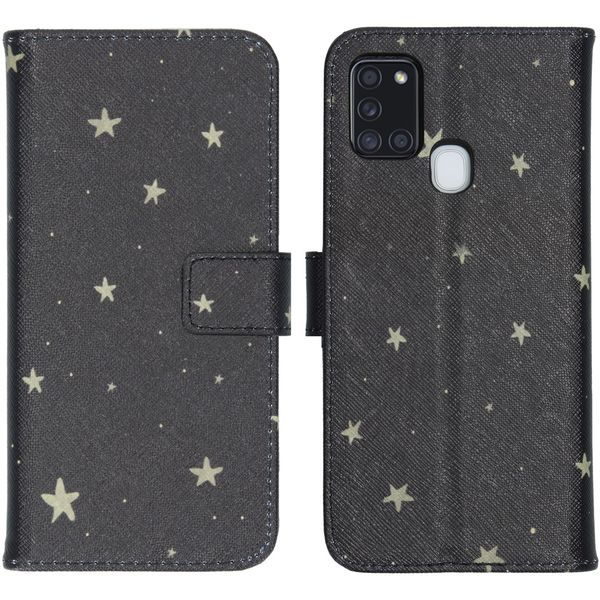 imoshion Design TPU Klapphülle Samsung Galaxy A21s - Stars Gold