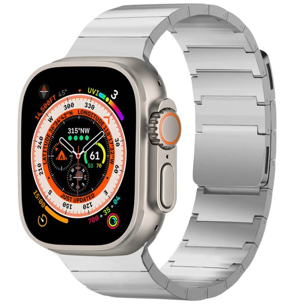 Selencia Edelstahl Magnetarmband für das Apple Watch Series 1-10 / SE / Ultra (2) - 42/44/45/46/49 mm - Silber