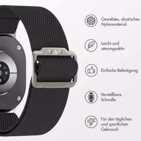 imoshion Elastisches Nylonarmband für das Samsung Galaxy Watch 8 (Classic) - 40 / 44 / 46mm - Schwarz