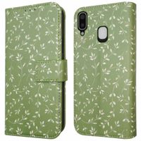 imoshion Design Klapphülle für das Samsung Galaxy A20e - Green Flowers