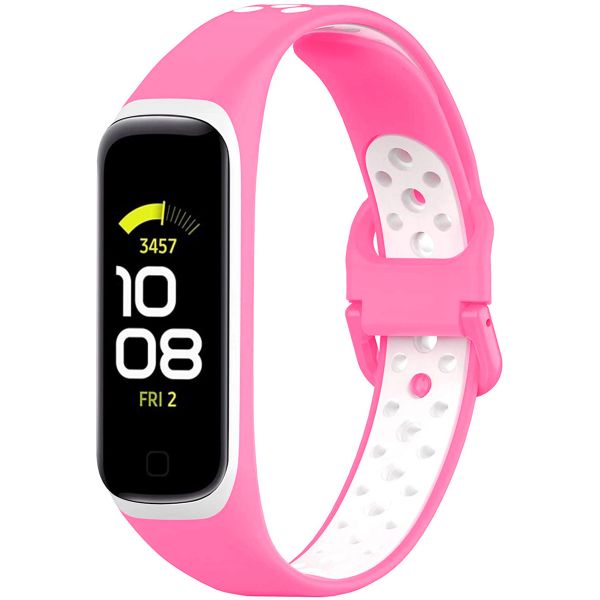 imoshion Silikonband Sport für das Samsung Galaxy Fit 2 - Rosa / Weiß