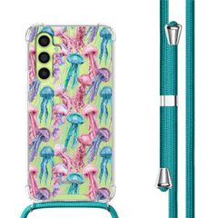 imoshion Design Hülle mit Band Samsung Galaxy A34 (5G) - Jellyfish Watercolor