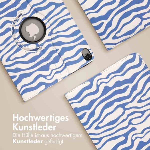imoshion 360° drehbare Design Klapphülle Apple iPad Air 5 (2022) / Air 4 (2020) - White Blue Stripes