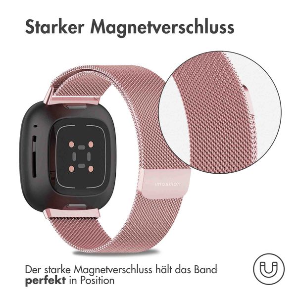 imoshion Mailändische Magnetarmband für das Fitbit Versa 3 - Größe M - Rosa