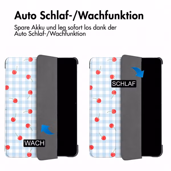 imoshion Design Trifold Klaphülle Samsung Galaxy Tab A11 Plus / A9 Plus - Cherry Check