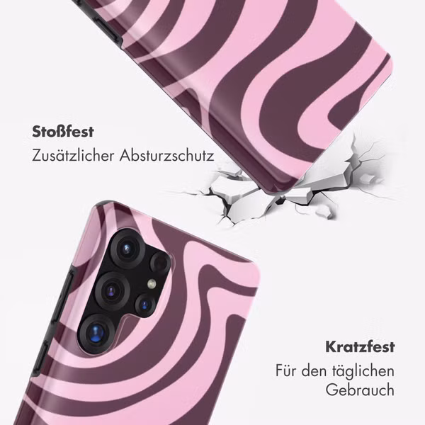 Selencia Vivid Rückabdeckung mit MagSafe Samsung Galaxy S25 Ultra - Wavy Swirl Pink Plum