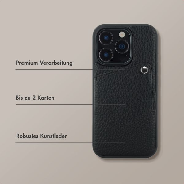 Selencia Riva Back Cover mit Kartenfach Apple iPhone 16 Pro - Schwarz
