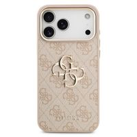 Guess 4G Metal Logo Back Cover Apple iPhone 17 Pro Max - Gold Edge - Pink