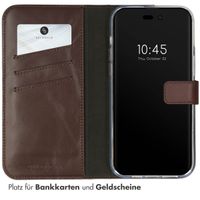 Selencia Echtleder Klapphülle iPhone 14 Pro - Braun