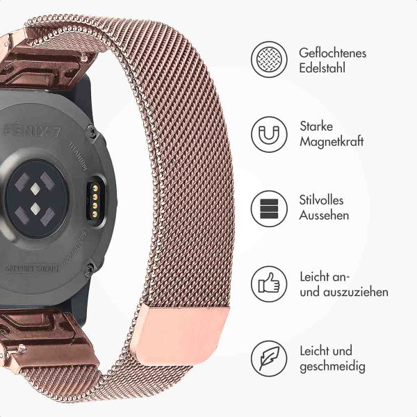 imoshion QuickFit® Milanese Armband -   Garmin 20 mm Anschluss - Größe L/XL - Rose Gold