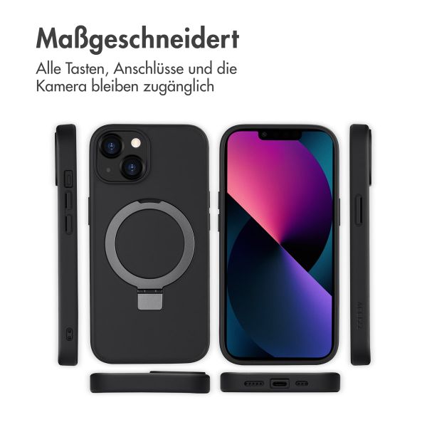 Accezz Ring Stand Backcover mit MagSafe für das Apple iPhone 14 - Schwarz