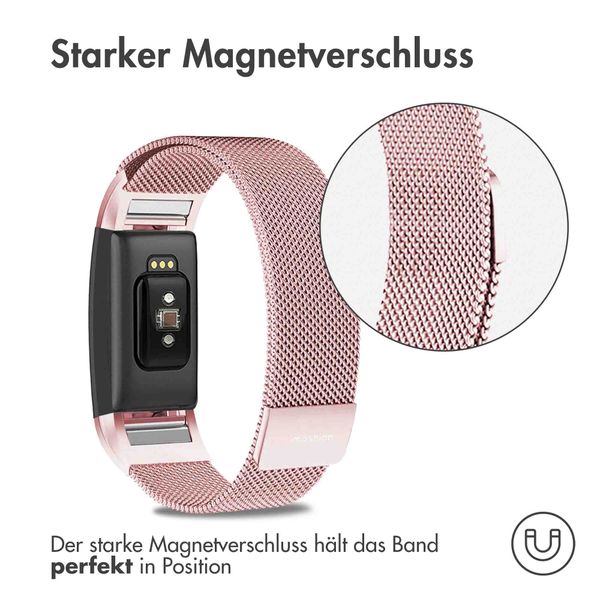 imoshion Mailändische Magnetarmband für das Fitbit Charge 2 - Größe M - Rosa