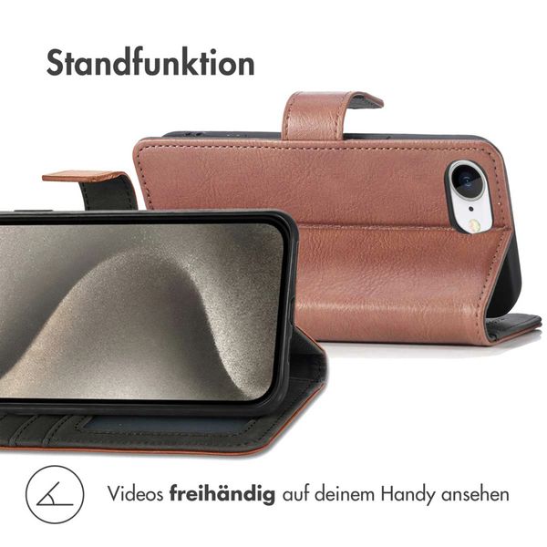imoshion Luxuriöse Klapphülle Apple iPhone 17e / 16e - Braun