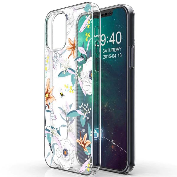 imoshion Design Hülle Apple iPhone 12 (Pro) - Blume - Weiß