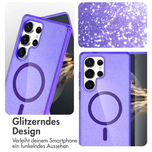 imoshion Sparkle Back Cover mit MagSafe Samsung Galaxy S25 Ultra - Glitzer Violett
