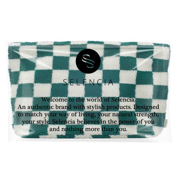 Selencia Zaya Tote Bag - Teddy Laptoptasche 16 Zoll - Checkered Green