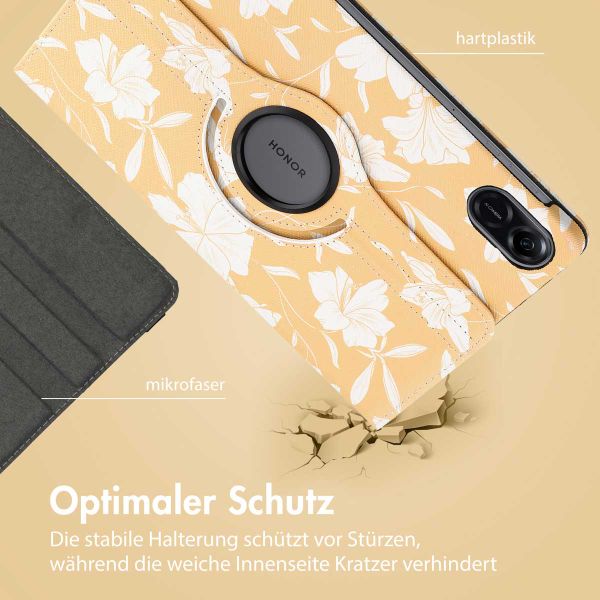 imoshion 360° drehbare Design Klapphülle für das Honor Pad X9 - Yellow Flowers