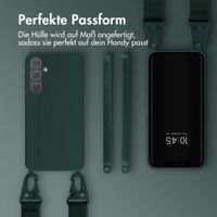 Selencia SilikonHülle mit abnehmbarem Band Samsung Galaxy A35 - Dunkelgrün