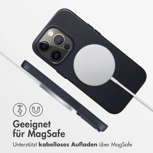Accezz MagSafe Leather Backcover für das Apple iPhone 14 Pro - Onyx Black