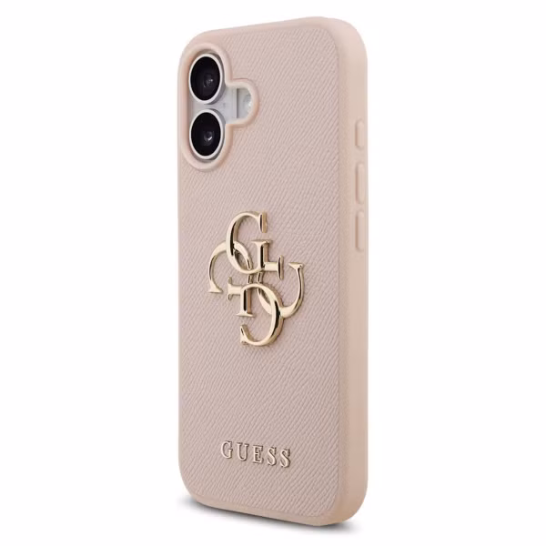 Guess Big 4G Logo Hülle Grained Apple iPhone 17 - Rosa