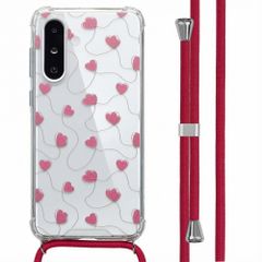 imoshion Design Hülle mit Band Samsung Galaxy A36 - Dusty Rose Connected Hearts