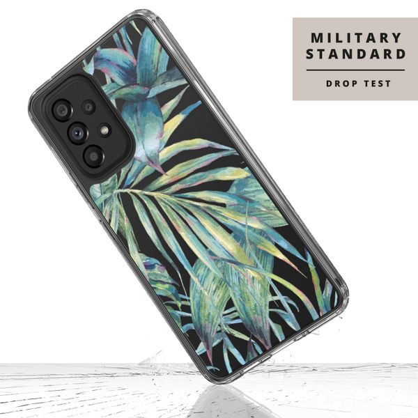 Selencia Fashion-Backcover mit zuverlässigem Schutz für das Samsung Galaxy A33 - Green Jungle Leaves