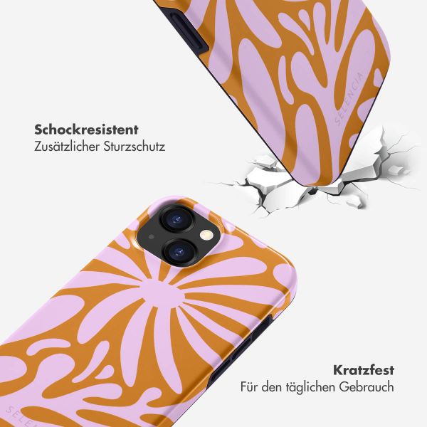 Selencia Vivid Tough Back Cover für das iPhone 15  - Modern Bloom Pink