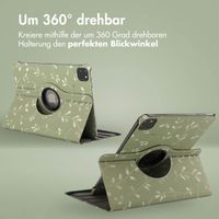 imoshion 360° drehbare Design Klapphülle für das iPad Pro 11 (2024) M4 - Green Flowers