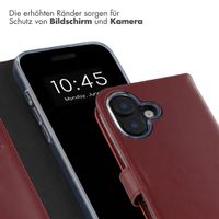 Selencia Echtleder Klapphülle Apple iPhone 16 - Burgundy